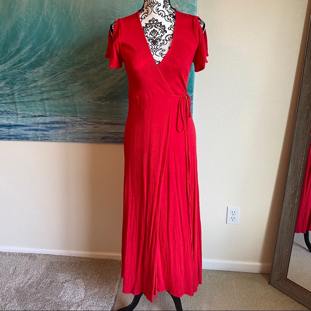 Lulu’s Much Obliged Wrap Maxi Dress